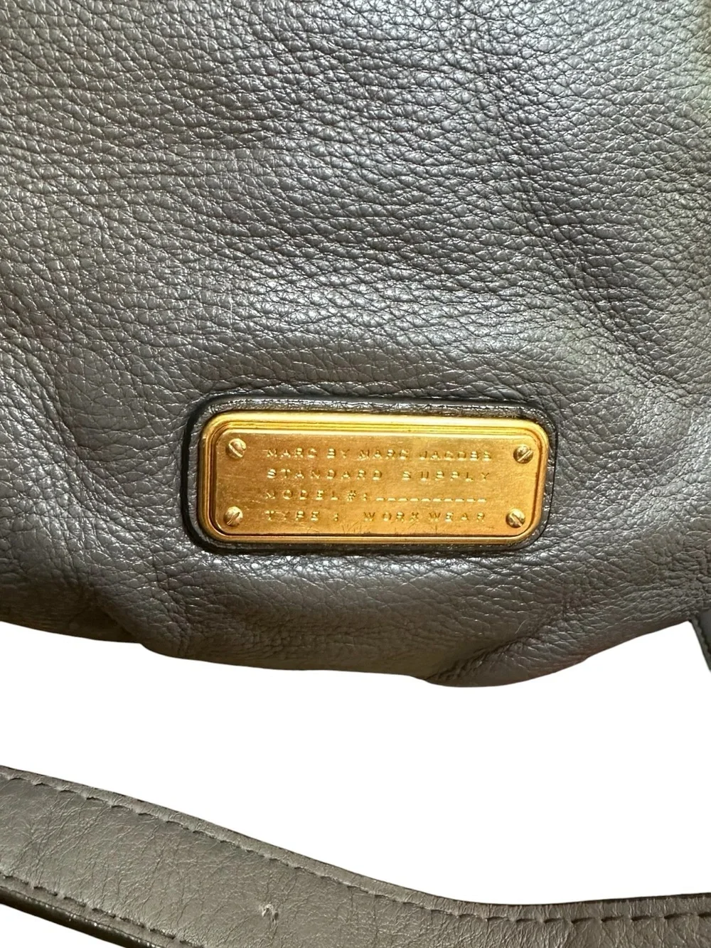 Marc by Marc Jacobs Classic Q Hillier Gray Taupe Leather Hobo Crossbody